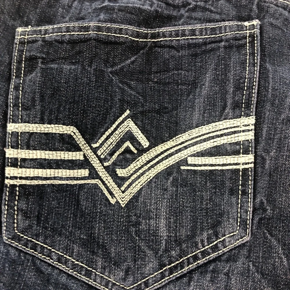 Ecko Unltd Men's Rhino Jeans 40x32 Straight Fit‎ Blue Denim Embroidered Y2K 90s